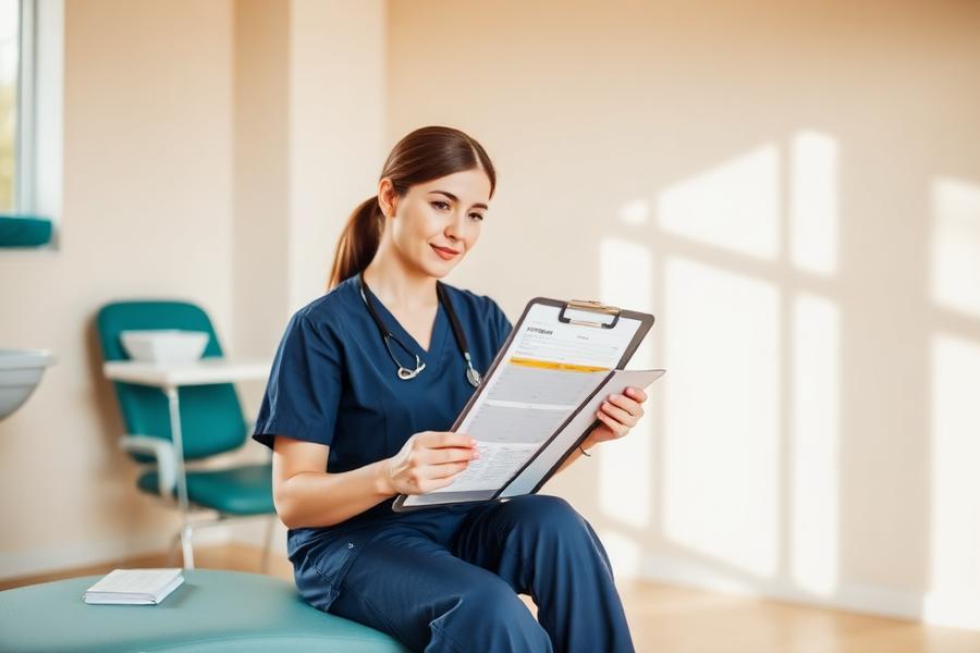 Chiropodist reviewing a new patient foot assessment