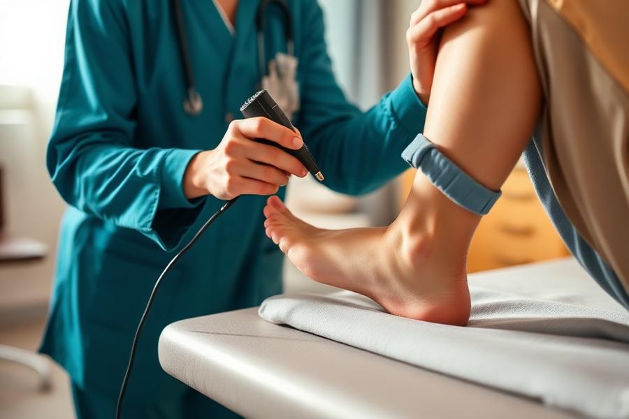 Circulation assessment at the ankle with a doppler probe